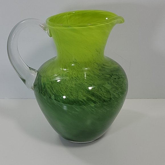 Hand Blown Glass Pitcher 9" x 9½" - Picture 2 of 5